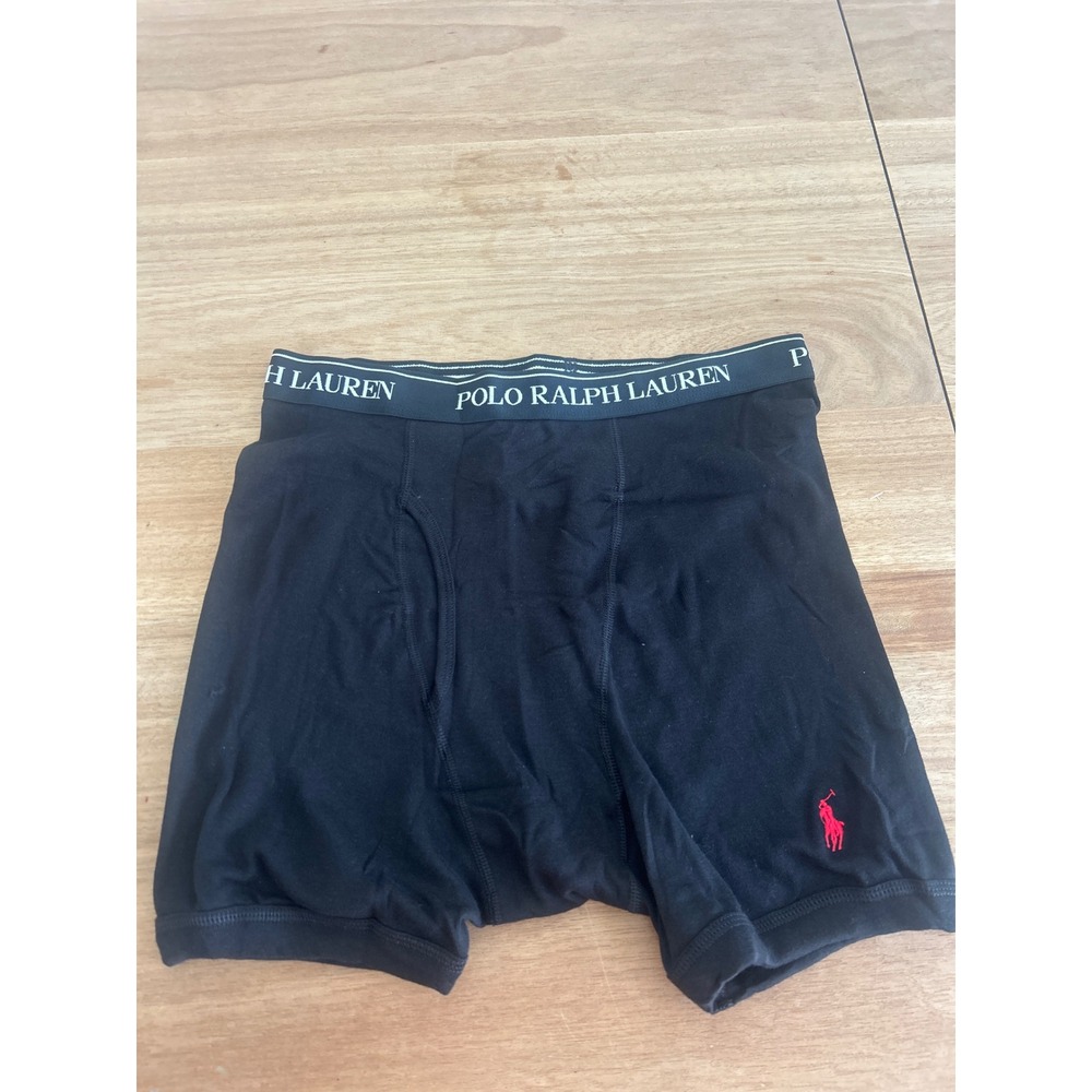 Polo Ralph Lauren Mens Classic Fit Boxer Briefs Black Red Pony Logo Size Medium